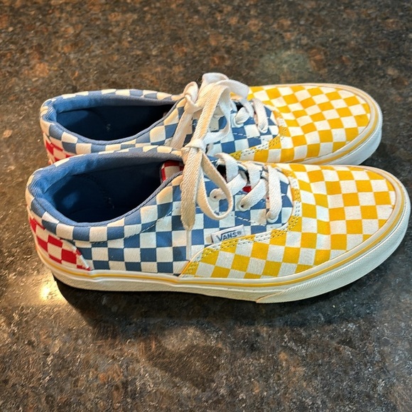Vans Kids Sneakers Blue and Yellow Checkered - Picture 3 of 7